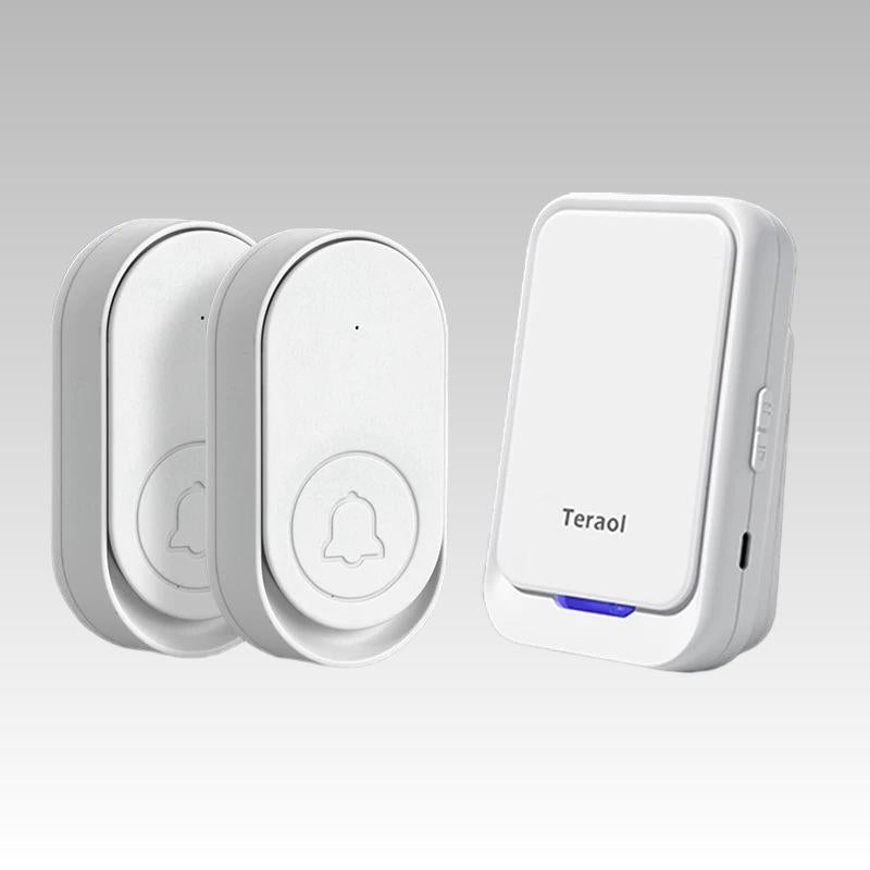 Wireless Doorbell, Easy installation, Adjustable Volume,No need for a socket-WHITE