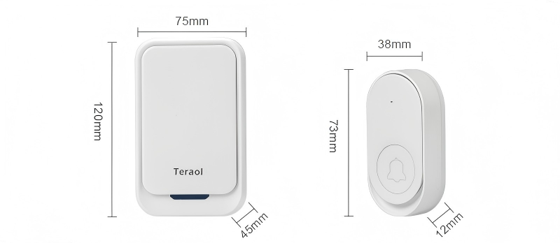 Wireless Portable Doorbell Set - 280m Range - 38 Melodies -No need for a socket