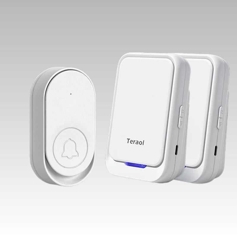 Wireless Doorbell, Easy installation, Adjustable Volume,No need for a socket-WHITE